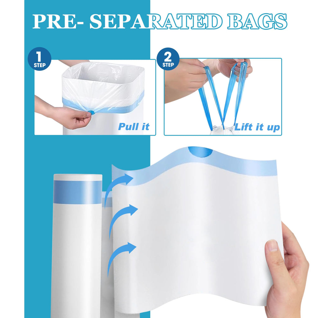 Small Trash Bags 4 Gallon-1000 Count Drawstring Mini Garbage Bags