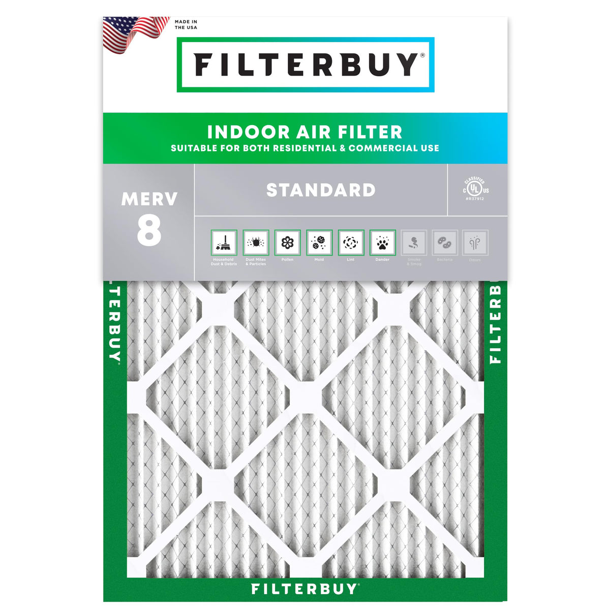 16.5x19.5x1 Air Filter MERV 8 Dust & Allergy Defense (1-Pack)