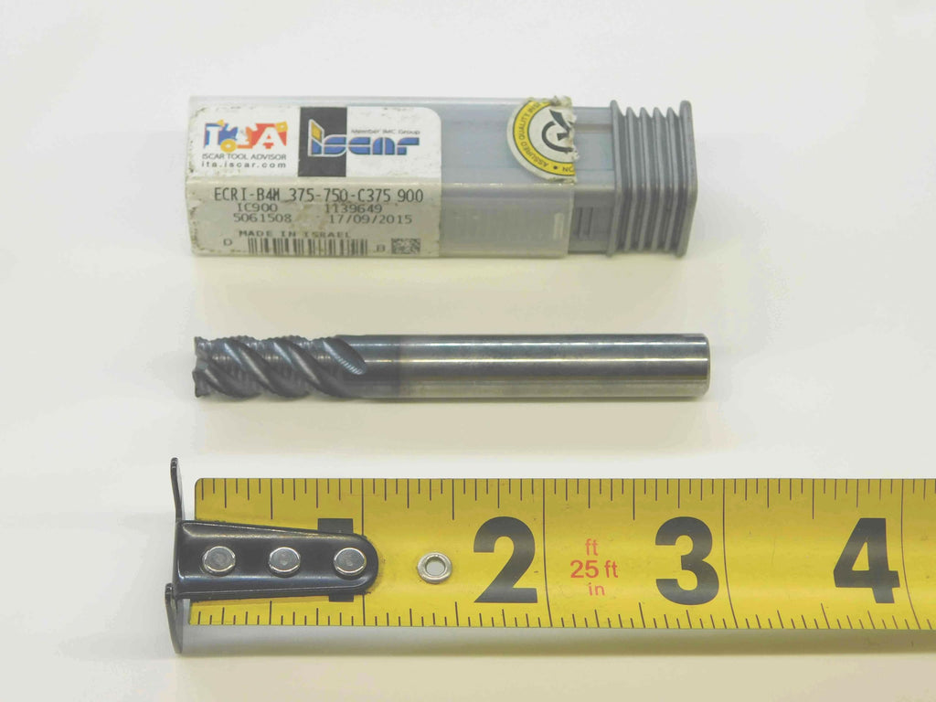 NEW ISCAR 3/8 O.D. TiAlN ROUGHING Carbide END Mill 4 FL ECRI-B4M 375-750-C375 - JC5338BC4