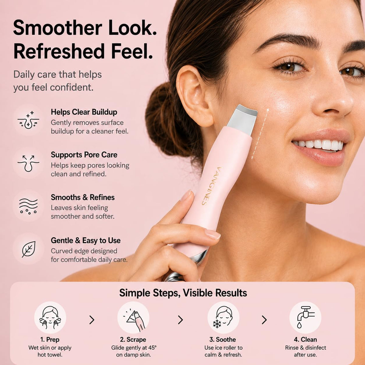 Manual Blackhead Remover Tool with Ice Roller, Stainless Steel Blackhead Scraper & Skin Spatula for Nose and Face