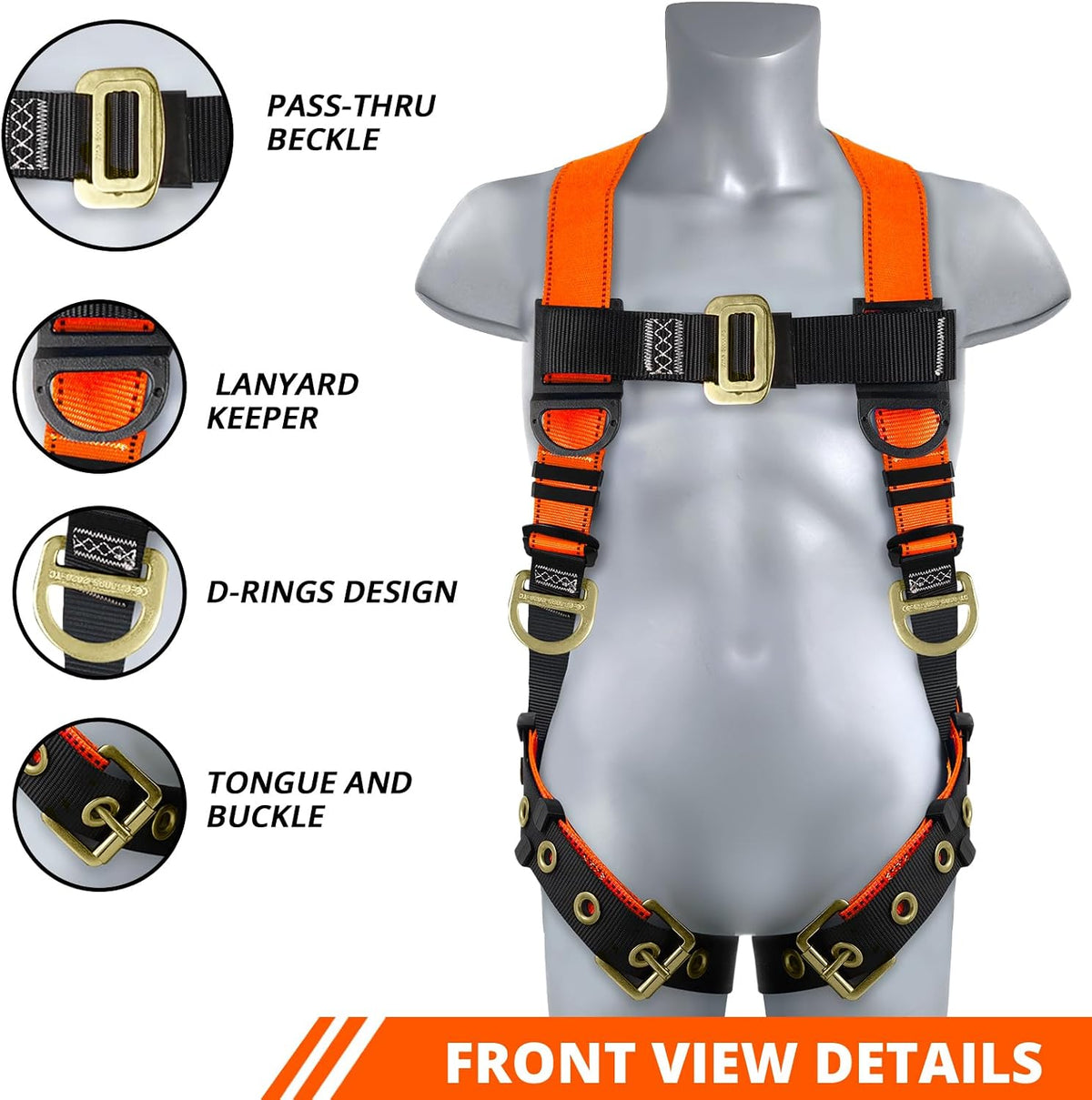 TRSMIMA Safety Harness Fall Protection - Safety Harnesses Construction Kit | Fall Arrest Full Body Safety Harness