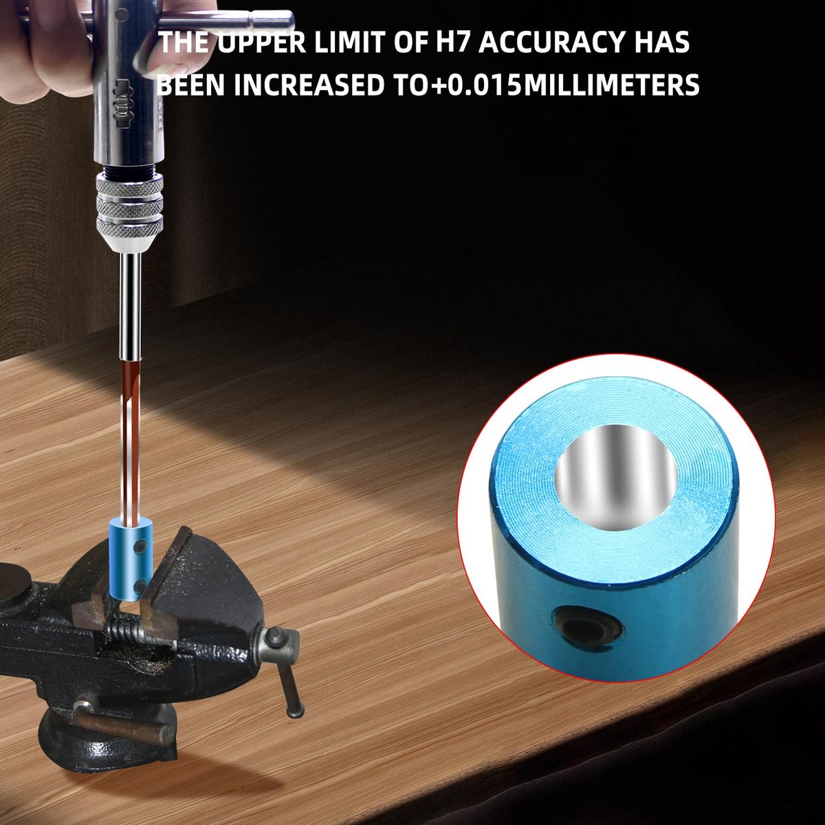 Aopin 1Pcs Alloy Tool Steel Manual Reamer 16mm (H7) Straight Groove Metal Reamer, Suitable for Expanding Holes, Removing Burrs, and Improving Hole Accuracy