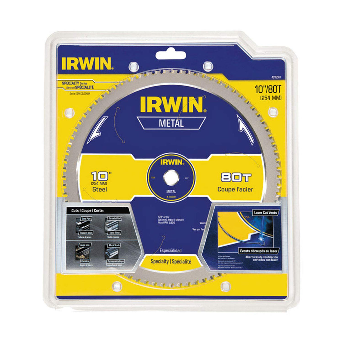 Irwin 4935561 10" 80 Tpi Metal Cutting Circular Saw Blade