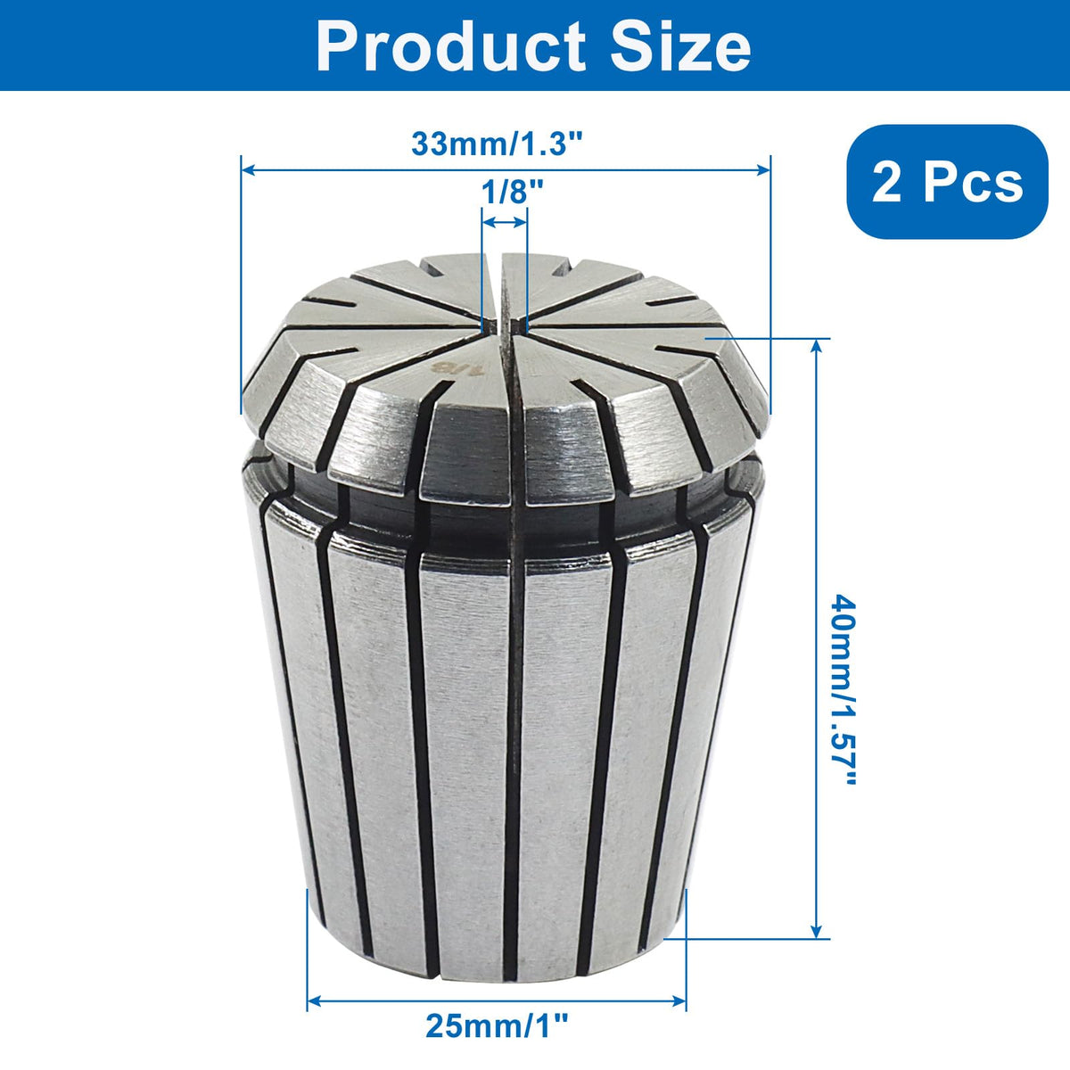 Piutouyar High Precision ER32 Spring Collet Nut Set, 2 Pcs ER32 1/8 Inch