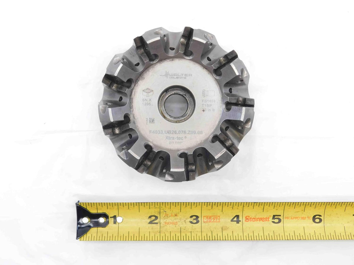 Walter 3" O.D. FACE Mill F4033.UB26.076.Z09.06 1" Pilot 9 Pockets SN.X1205.. 3.0 - JG4339CT5