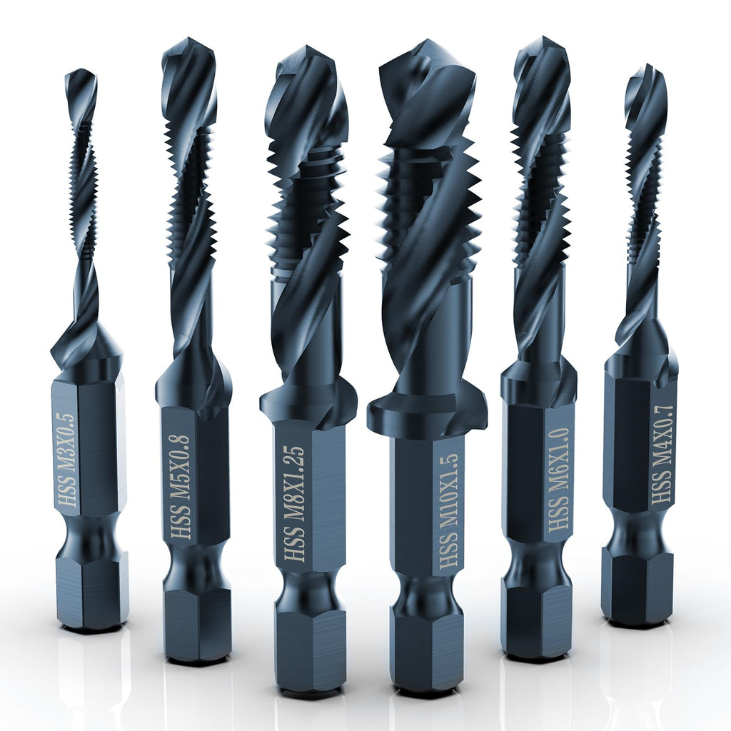 THINKWORK 3-in-1 Metric Combination Drill Tap & Tap Bit Set