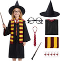 Wizard Costume for Kids 3-15, Wizard Robe Set with Wand