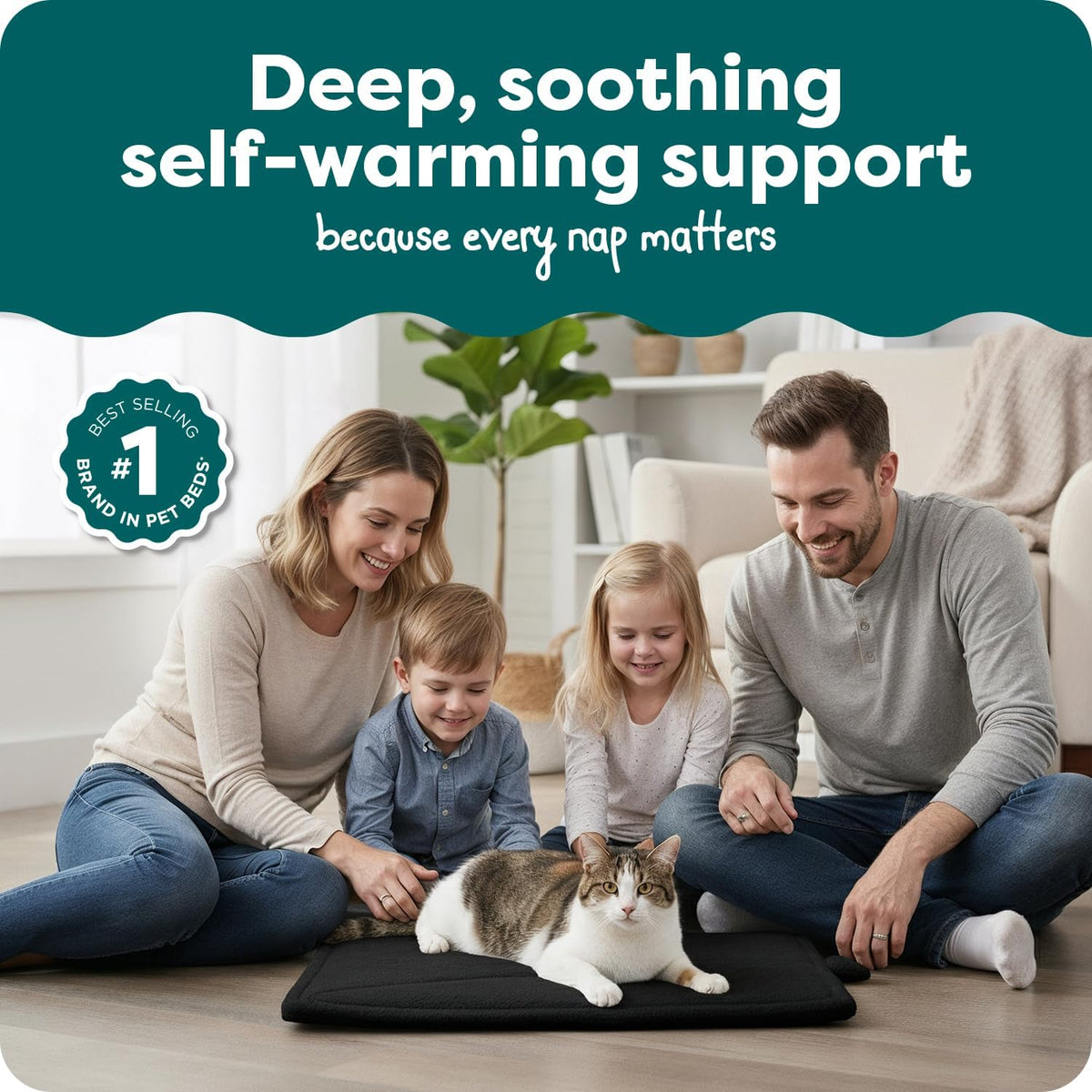 ThermaNAP Self Warming Cat Mat, Dog Bed for Crates with Self-Warming Technology for Cozy Rest, Fully Machine