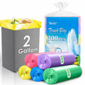 Small Colorful Clear Trash Bags 2 Gallon 300 Count Garbage Bags