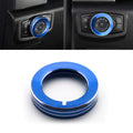 x xotic tech Headlight Fog Light Switch Knob Button Trim Cover Ring, Compatible with Ford Mustang 2015-2023, F-150 2015-2020, Blue Aluminum Interior Accessories