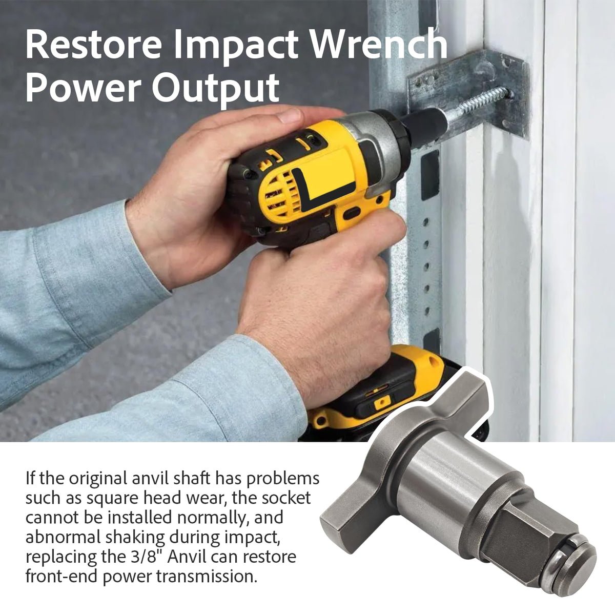 608116-00SV Driver Anvil fits for DeWalt 20V Cordless 3/8" Impact Wrench
