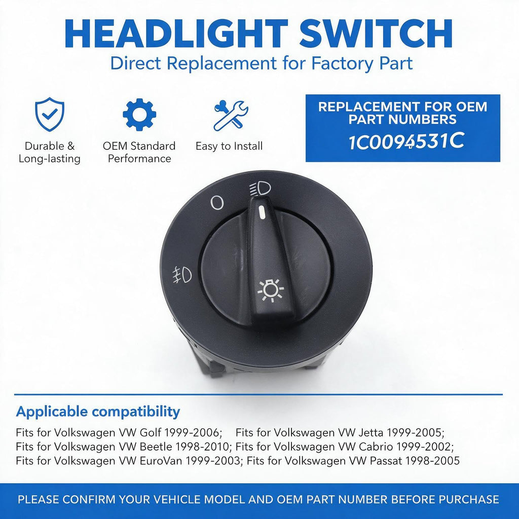 Headlamp Switch with Fog Light Function Fit for VW Passat 2001-2005