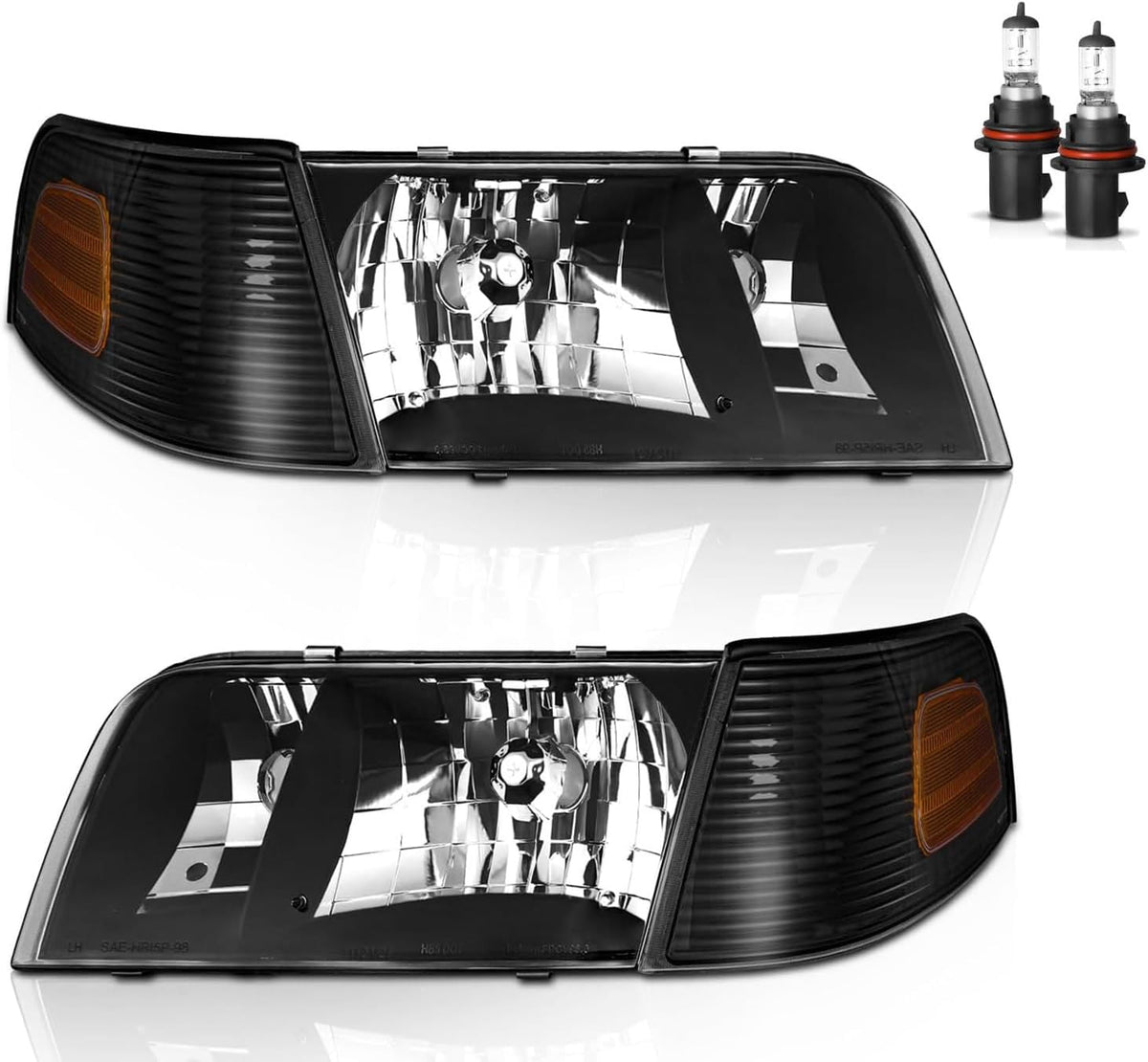 Headlights W/Bulbs for 1998-2011 Ford Crown Victoria