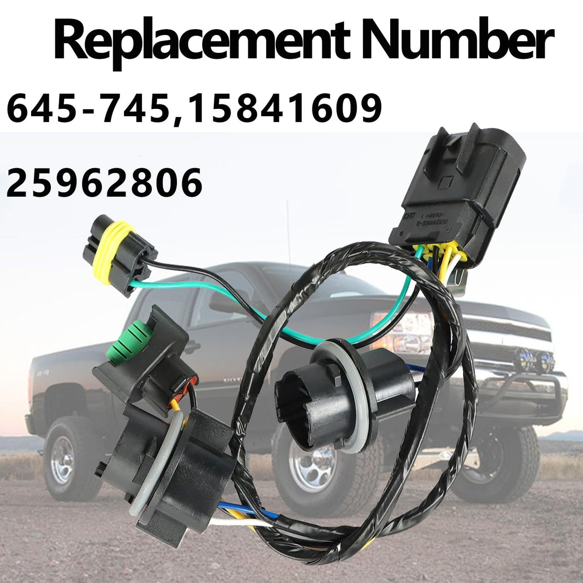 Headlight Wiring Harness Compatible with Silverado 2008-2014