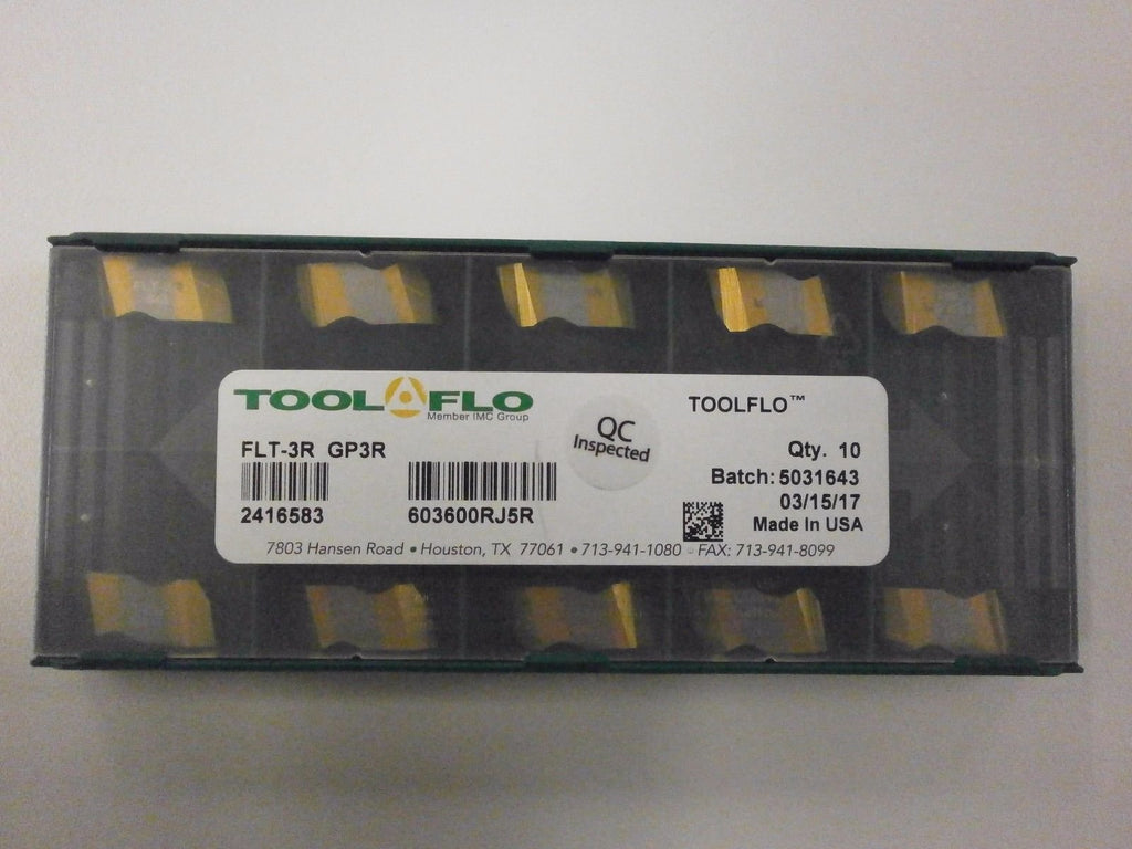 10pc) ToolFlo FLT 3R GP3R Top Notch Coated Carbide 60° V Threading Inserts NT 3R GP3 Made in USA