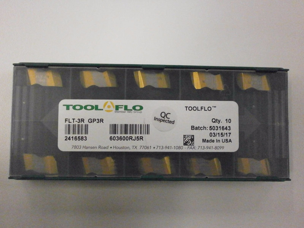 10pc) ToolFlo FLT 3R GP3R Top Notch Coated Carbide 60° V Threading Inserts NT 3R GP3 Made in USA