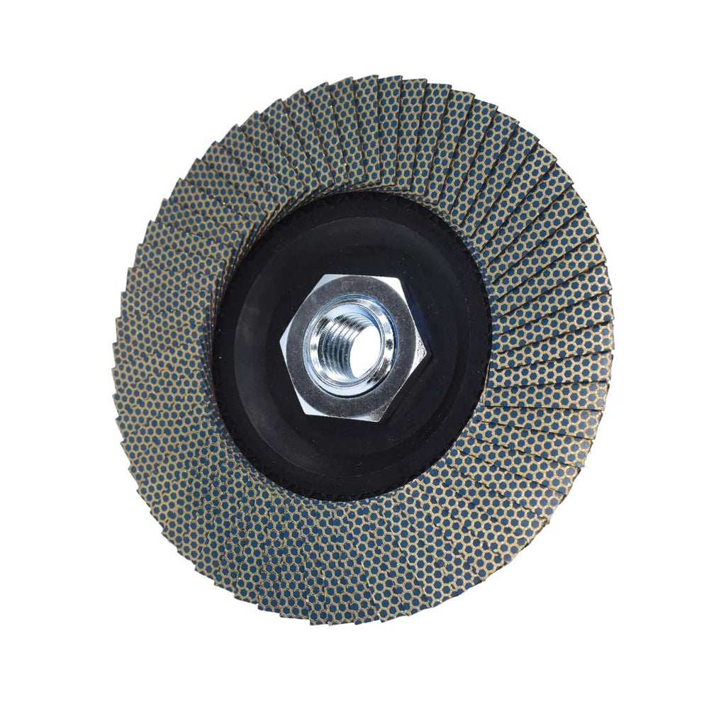 HONGUIS 4.5 Inch Diamond Flap Disc 120 Grit, 5/8"-11 Threaded Grinding Wheel for Granite Marble Stone Concrete Glass, for Edge Smoothing, Blending and Surface Refinement