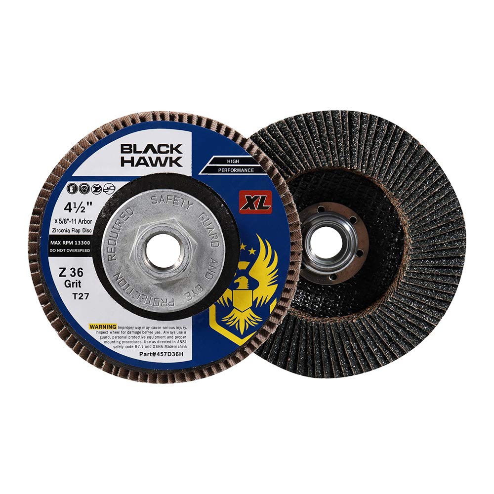 BHA 4-1/2 x 5/8-11 XL Zirconia Flap Disc T27-80 Grit - 5 Pack