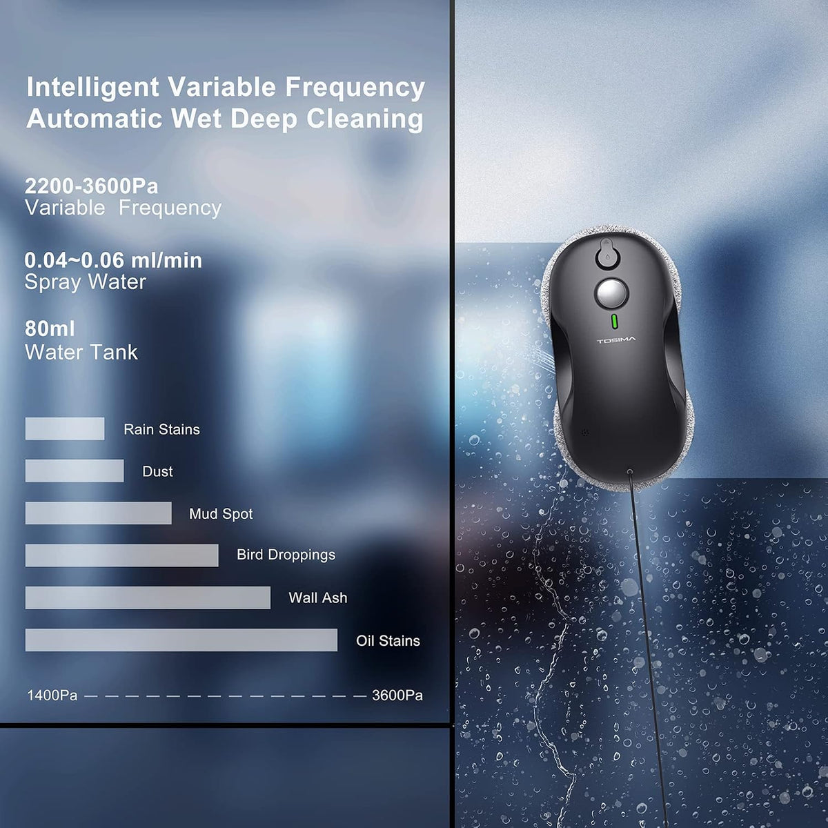 W3 Window Cleaning Robot - Dual Direction Auto-Spray Smart Window Cleaner with Triple Safety System, Smart