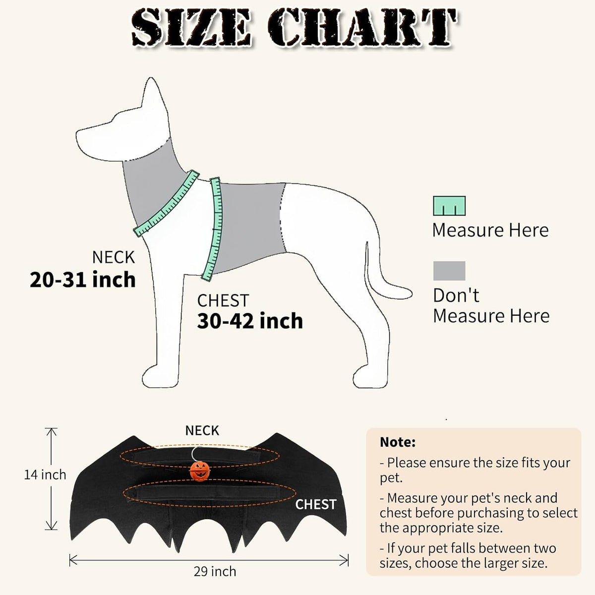 Large Dog Halloween Costumes, Adjustable Dog Bat Wings Costumes for Large Dogs with Pumpkin Bell Skeleton Print On