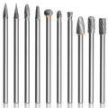10Pcs Long Carbide Burr Set 4" L 1/4" Shank Die Grinder Bits for Dremel