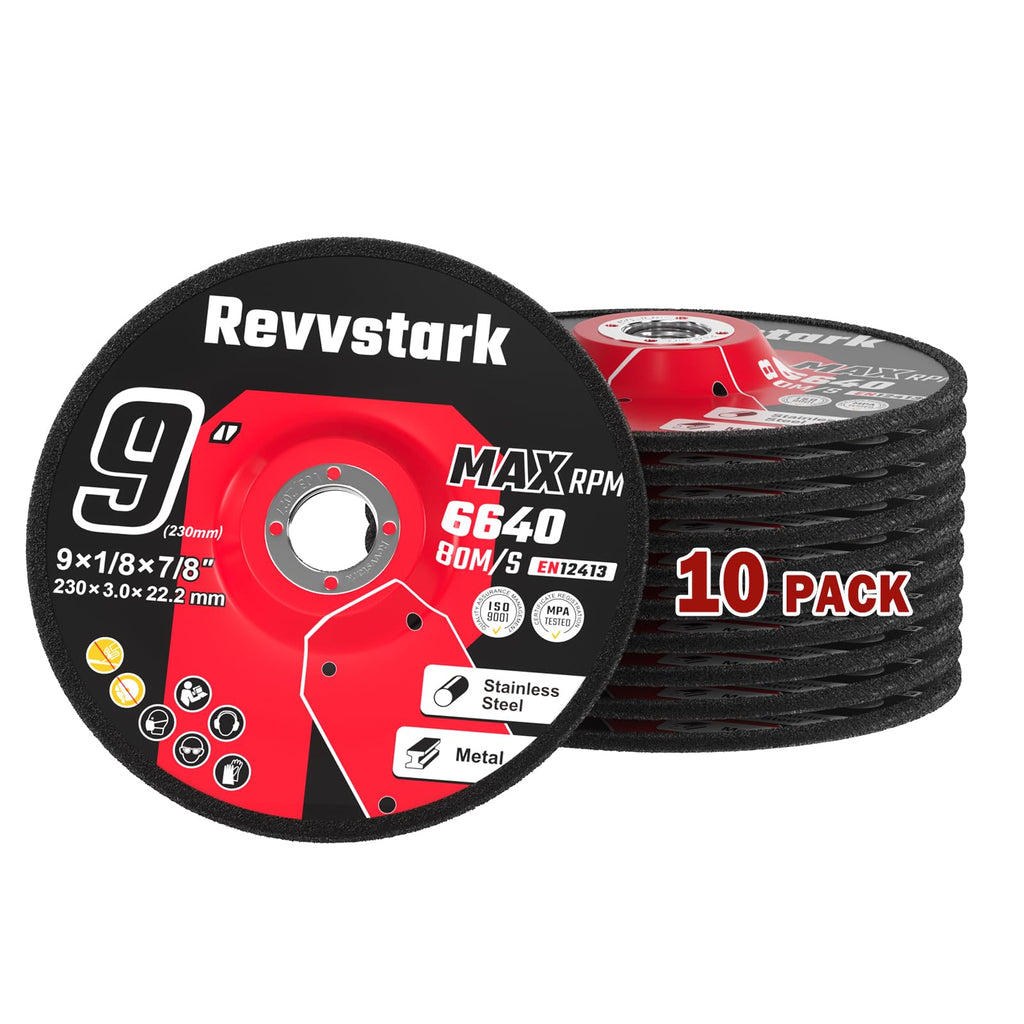 Revvstark 10 Pack 9 Inch Grinding Wheels for General Purpose Metal