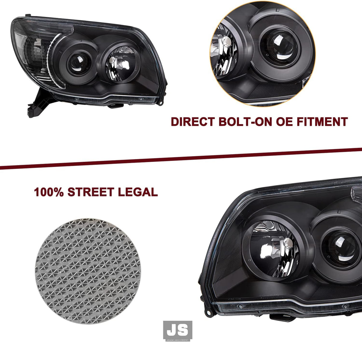 JSBOYAT Headlight Assembly Fits for 2006 2007 2008 2009 Toyota 4Runner
