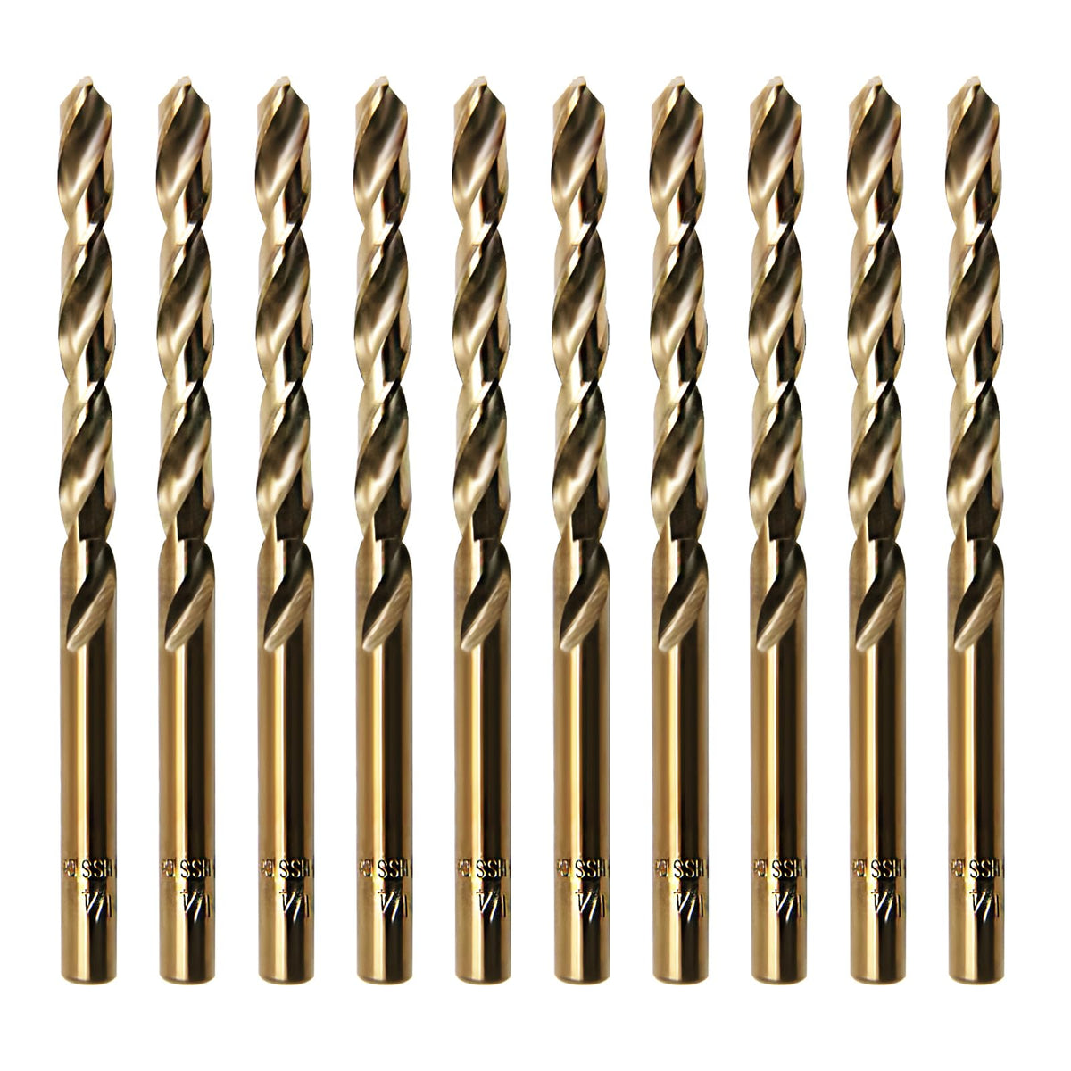 FiLwW 10Pcs 1/4" Cobalt Drill Bit Set, M35 High Speed Steel Jobber Length Drill Bit Kit for Hardened Metal, Stainless Steel, Cast Iron, Wood and Plastic