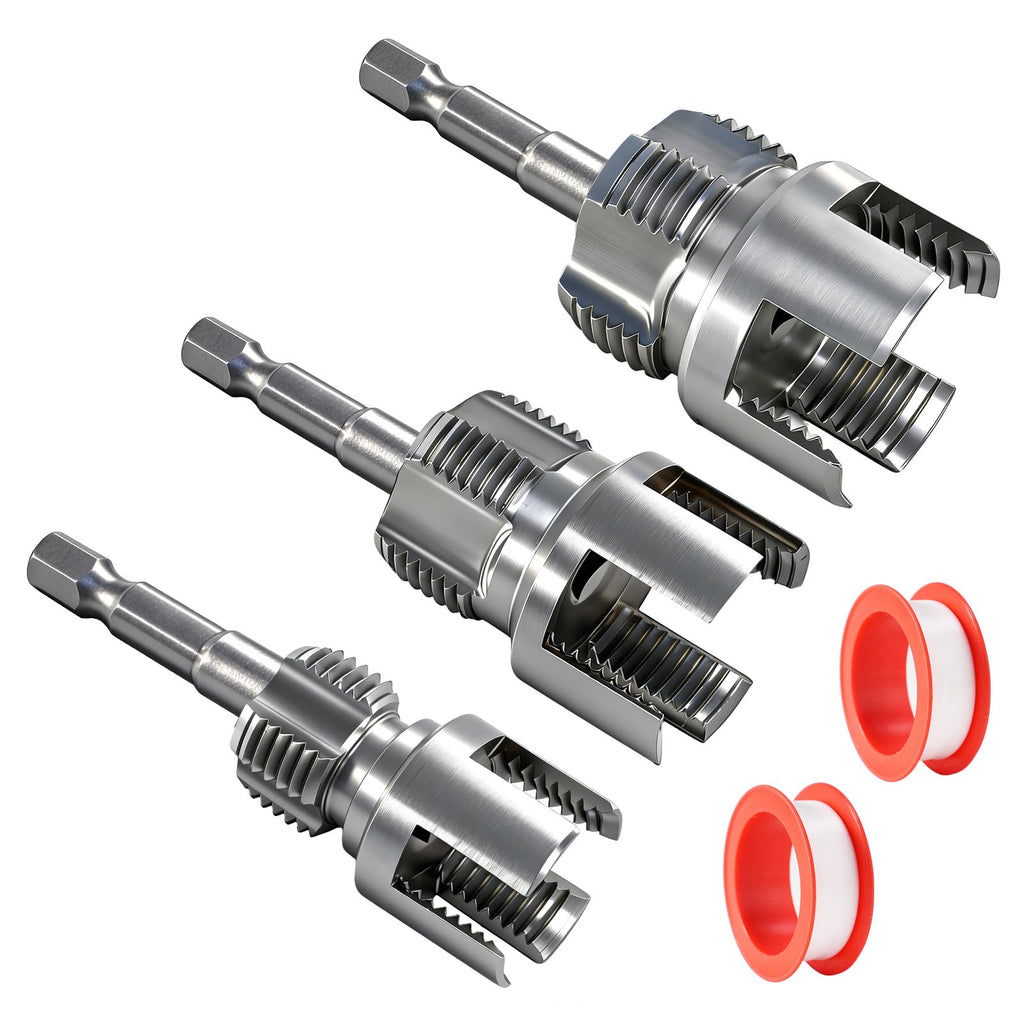 AEXENGONIC 3PCS Pipe Tapping and Threading Tool, 1/2" 3/4" 1" Threading Kit