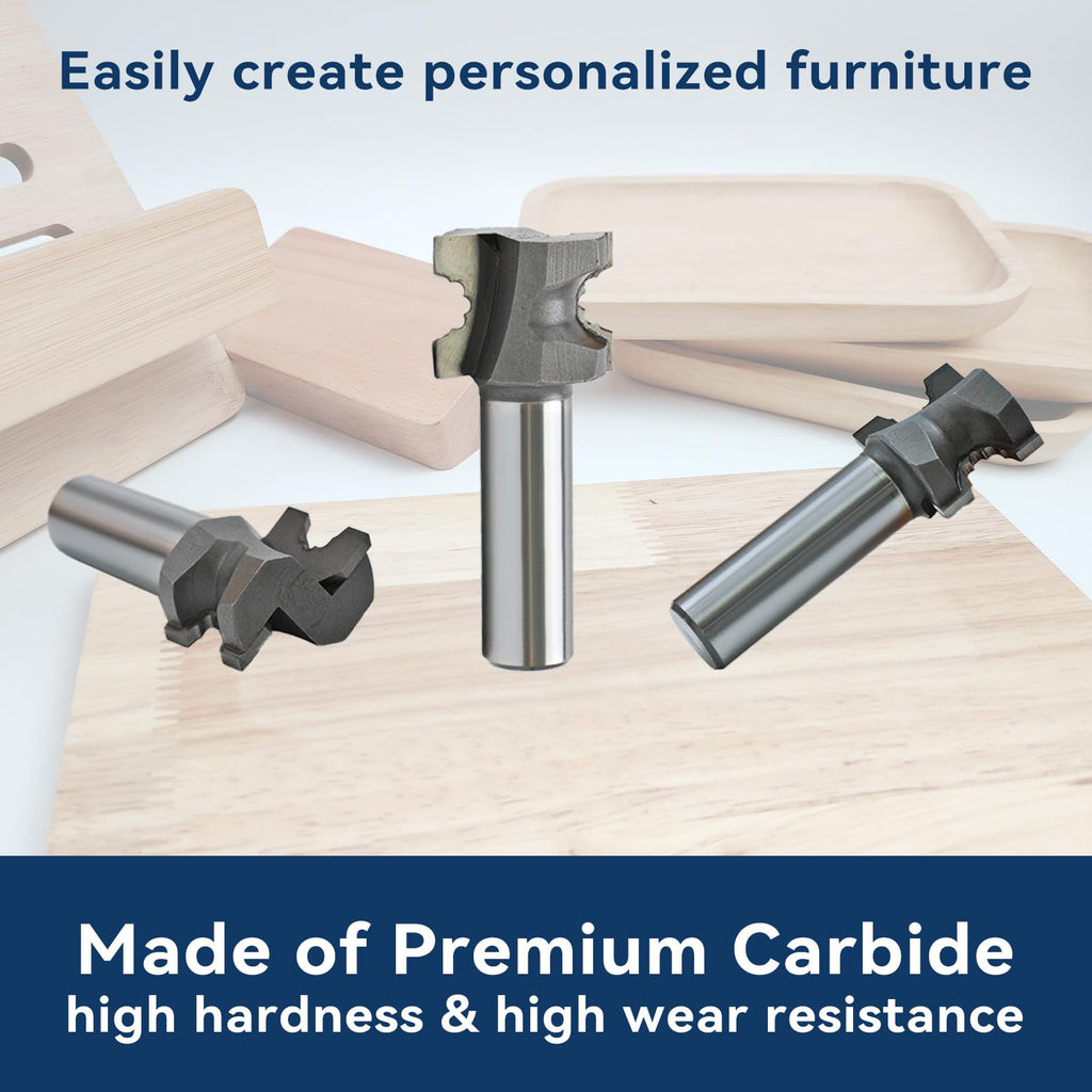 JarmQC Carbide Router Bit 1/2 Shank Compatible for Festool Domino Joiner DF500 4mm Domino Tenon Cutter for Woodworking, Professional Mortising Tool for Furniture & Cabinet Making, D4