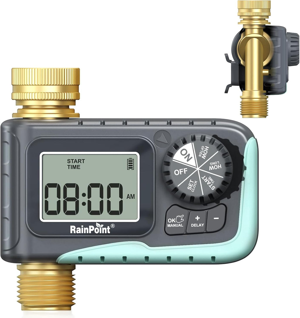 Sprinkler Timer, 100% Metal Pipe Water Timer for Garden Hose, Programmable Hose Controller for Watering, Sprinkler