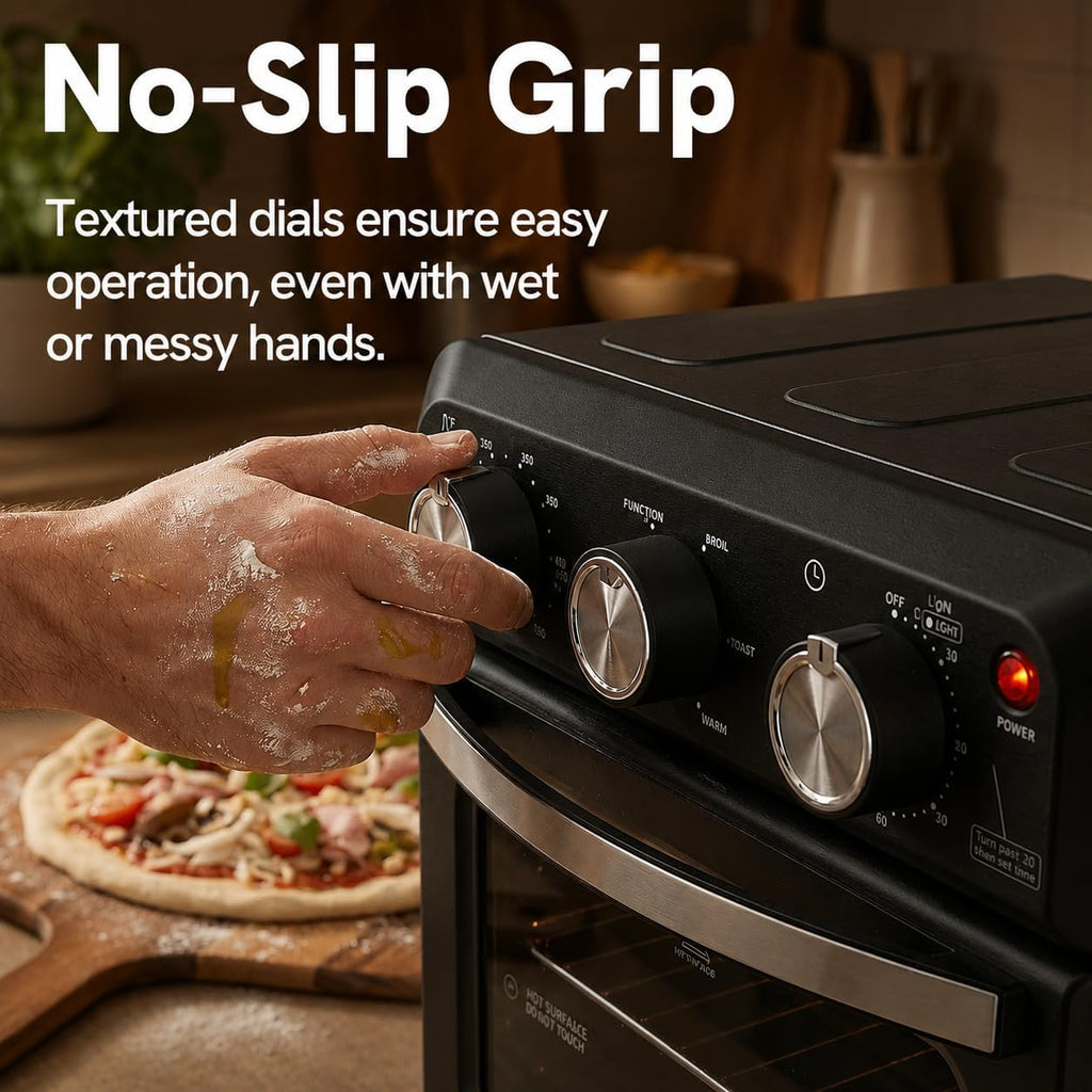 6-in-1 Retro Air Fryer Toaster Oven Combo, Compact 12.7 QT Small Countertop Convection Oven, Fits 9" Pizza & 4 Toast