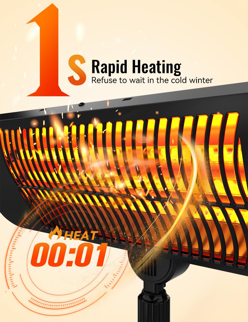 Outdoor Heater for Patio,1500W Infrared Electric Patio Heaters