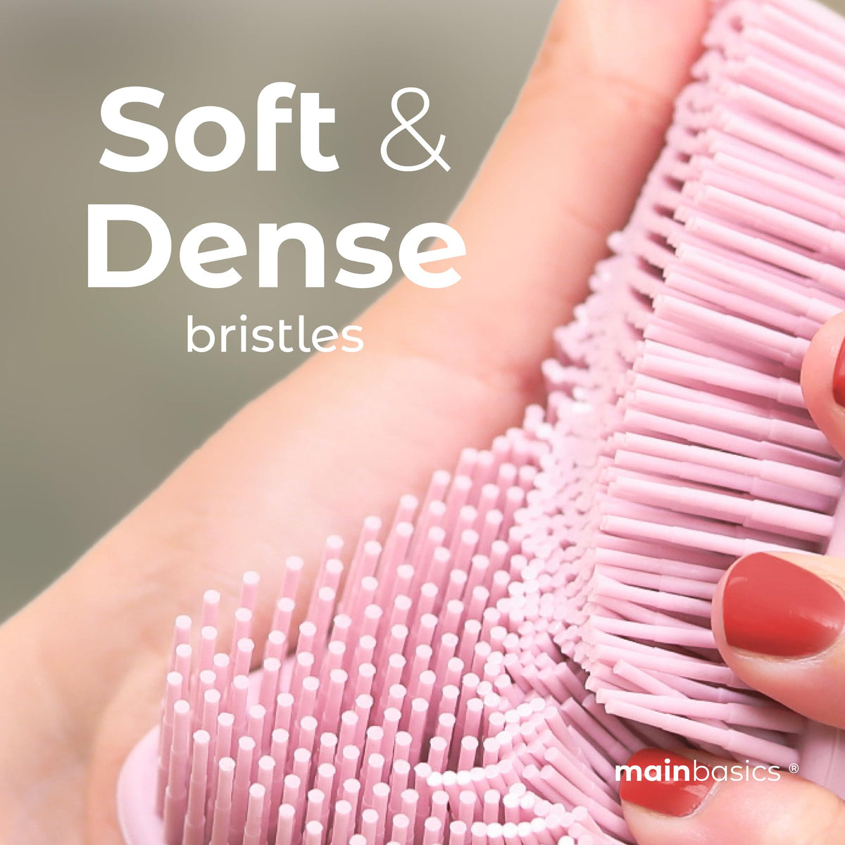 Silicone Body Scrubber Dual-Sided, Pink, Scalp
