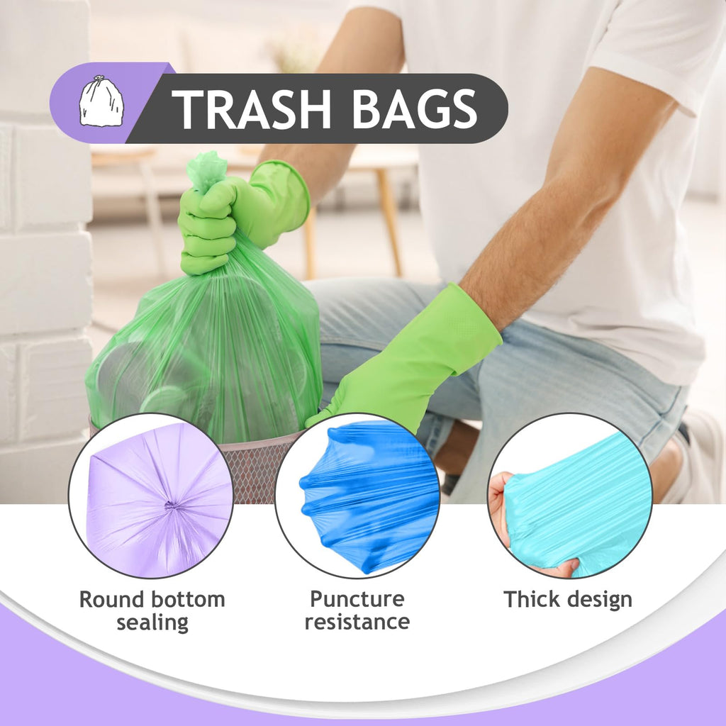 Medium Colorful Trash Bags 10 Gallon 100 Count Kitchen Garbage Bags