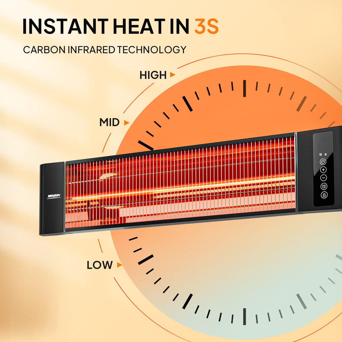1500W Outdoor Electric Heater Patio, Wall-mounted Heater