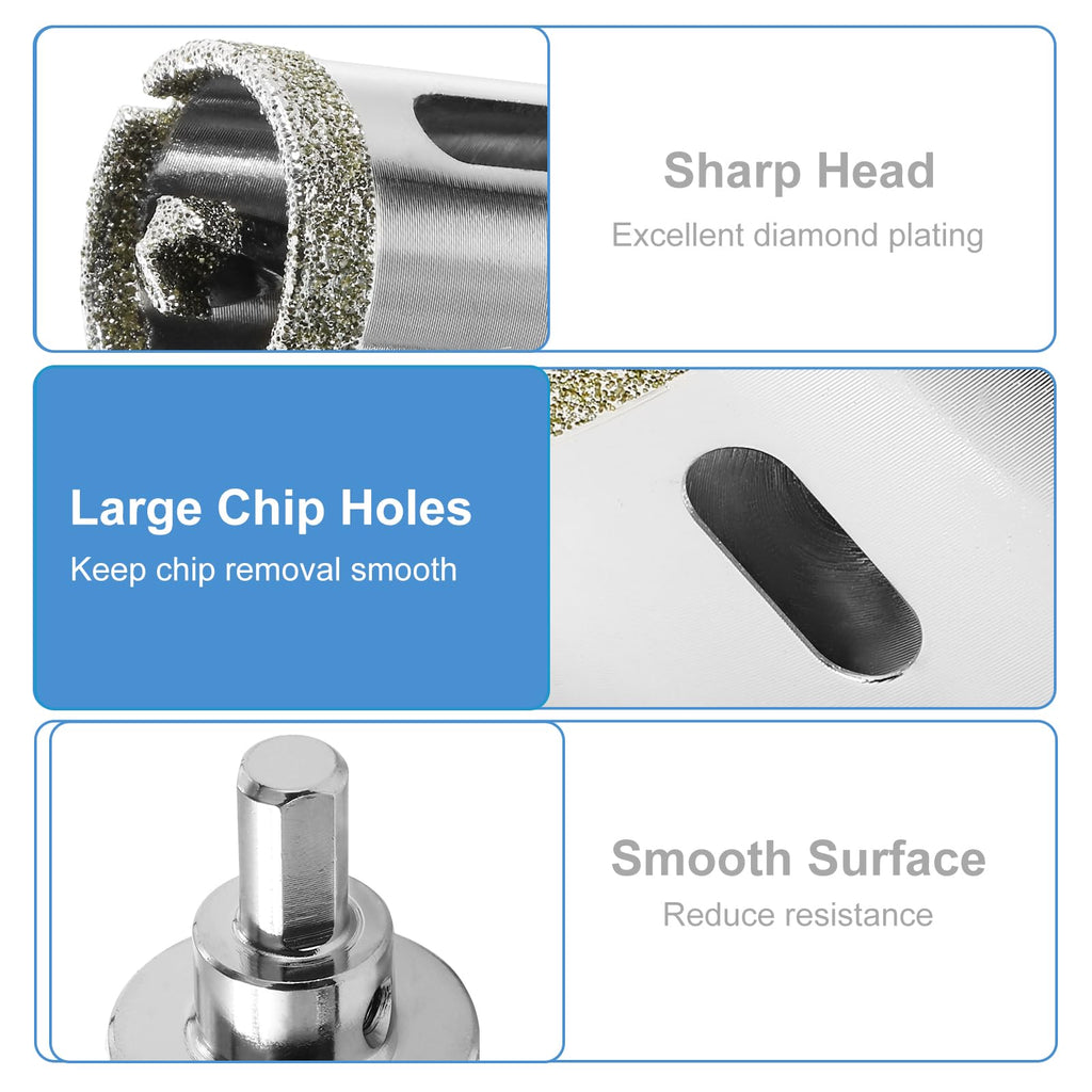 Jamiikury 1-3/8" / 35mm Diamond Glass Hole Saw with Center Drill Bit for Ceramic, Tile, Porcelain, Marble