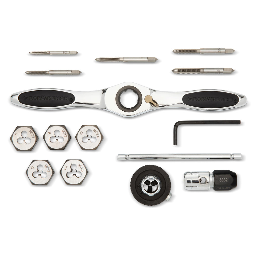 GEARWRENCH 15 Piece SAE Ratcheting Tap & Die Set | 82816