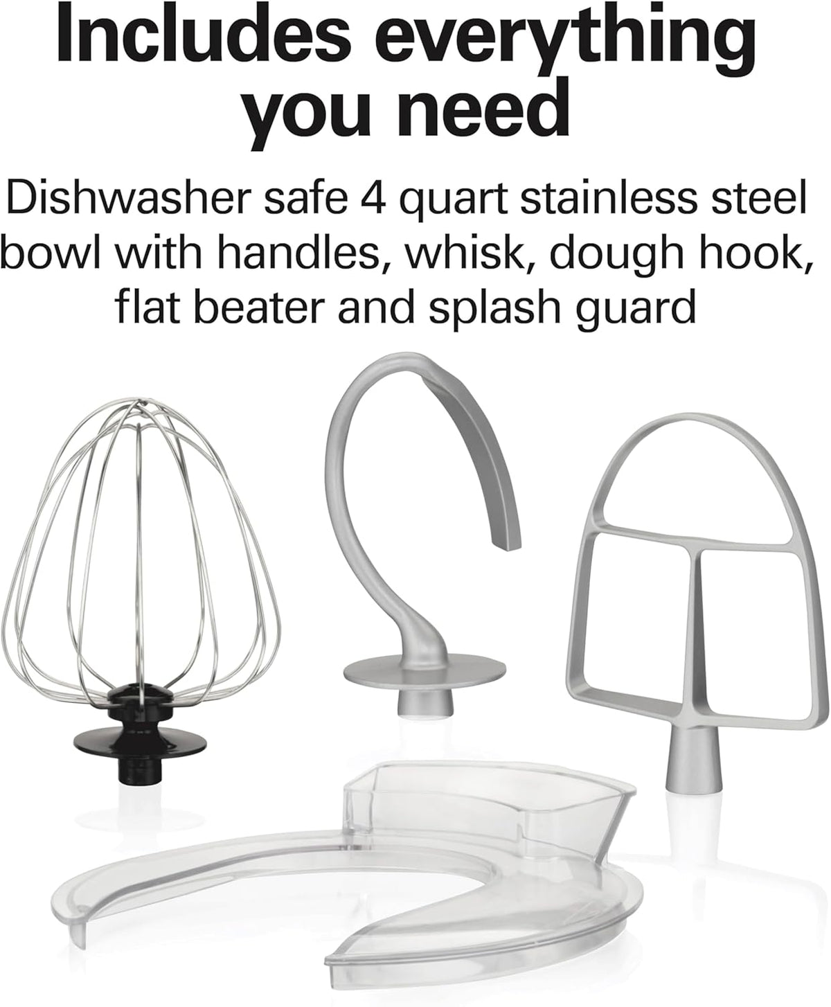 4 Qt Electric Stand Mixer With 7 Speeds, Easy-Carry Handle | Planetary Mixing For Full Bowl Coverage | Splash Guard |