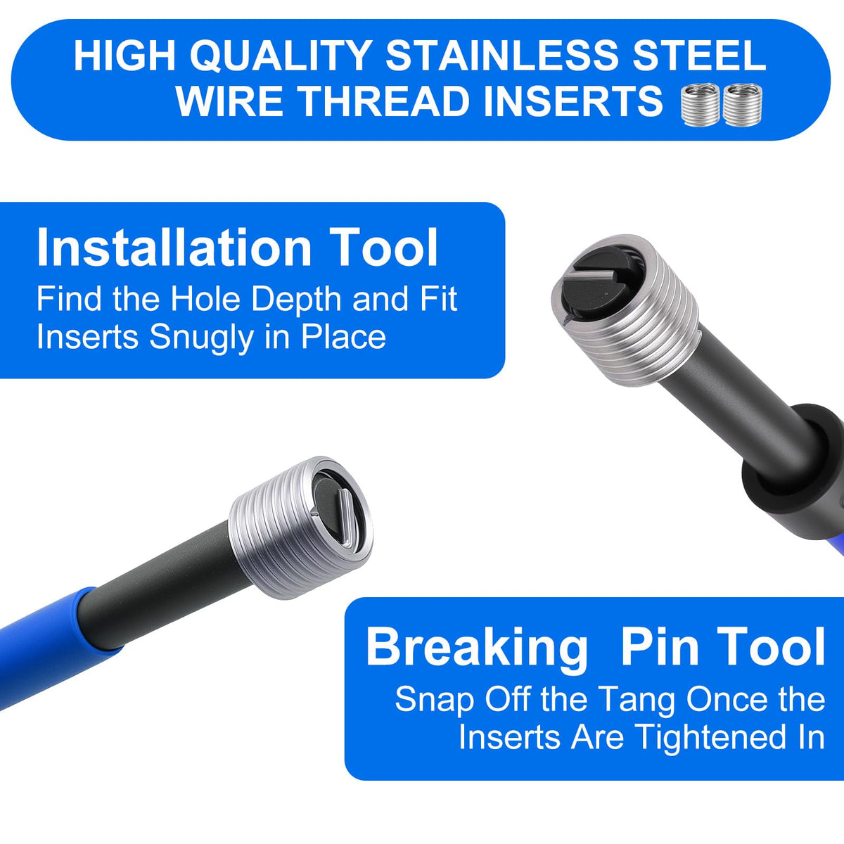 KUNGJUER 30PC SAE Helicoil Thread Repair Insert Kit, 5/16-18 inch Rethread