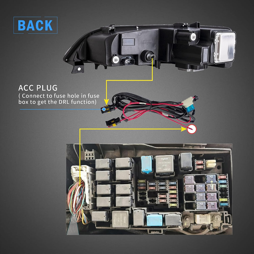 VLAND Led Headlights Compatible with Ma-z-da6 M6 (GG1) S/I Ma-z-daspeed Sedan Hatchback Wagon 2003-2008 w/Amber Sequential Turn Signal w/Dynamic Animation Passenger&Driver Sides