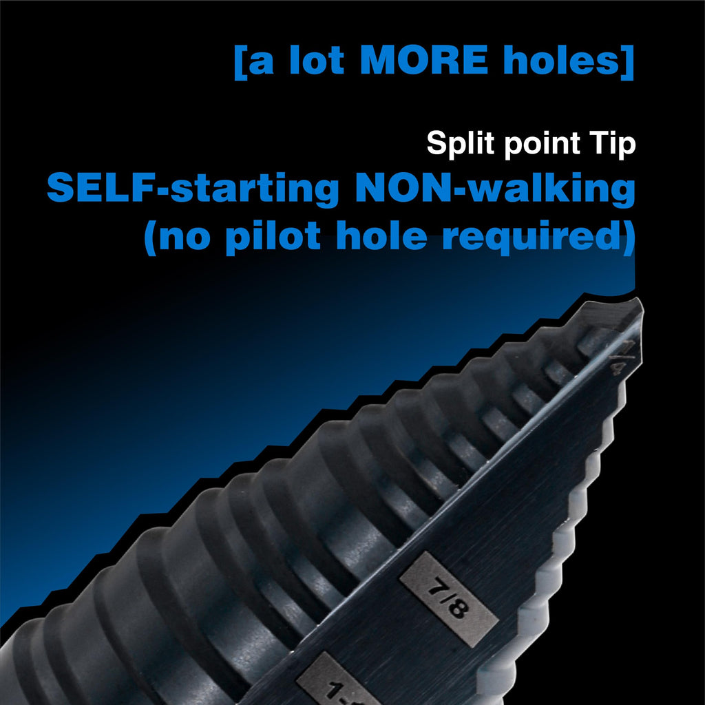 SHARPTOOL M2 HSS Step Drill Bit Kit, 7/8" & 1-3/8", Metal Wood Plastic
