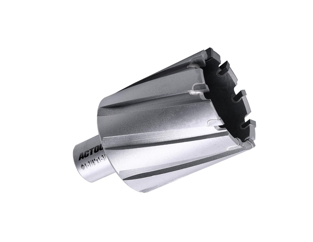 ACTOOL 1-7/8'' Diameter x 1-3/8'' Depth of Cut Carbide Tipped TCT ANNULAR Cutter with 3/4'' Weldon Shank