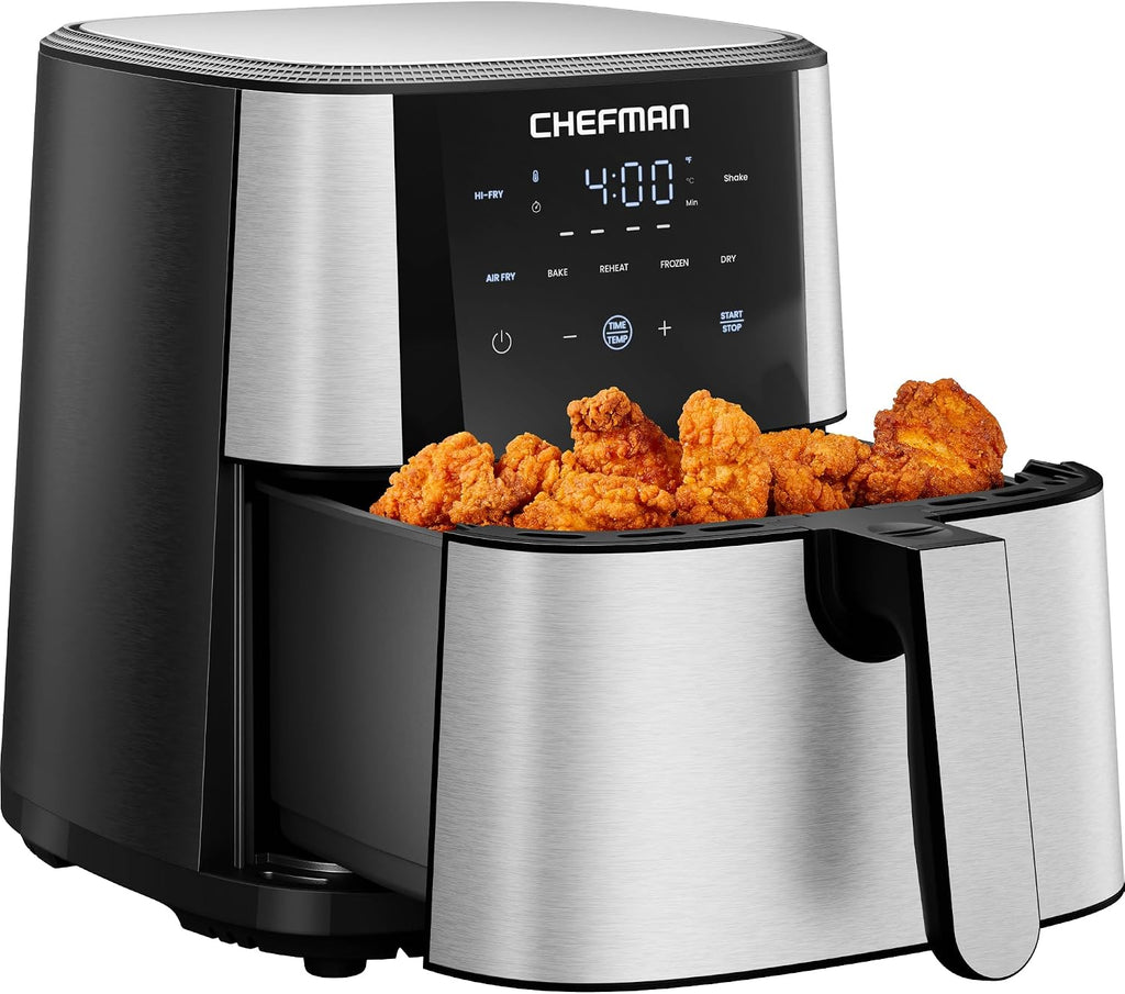 Air Fryer 6 Qt | TurboFry 5-in-1 with 450°F Hi-Fry Option for Crispier Results | Bake, Dehydrate, Frozen | XL