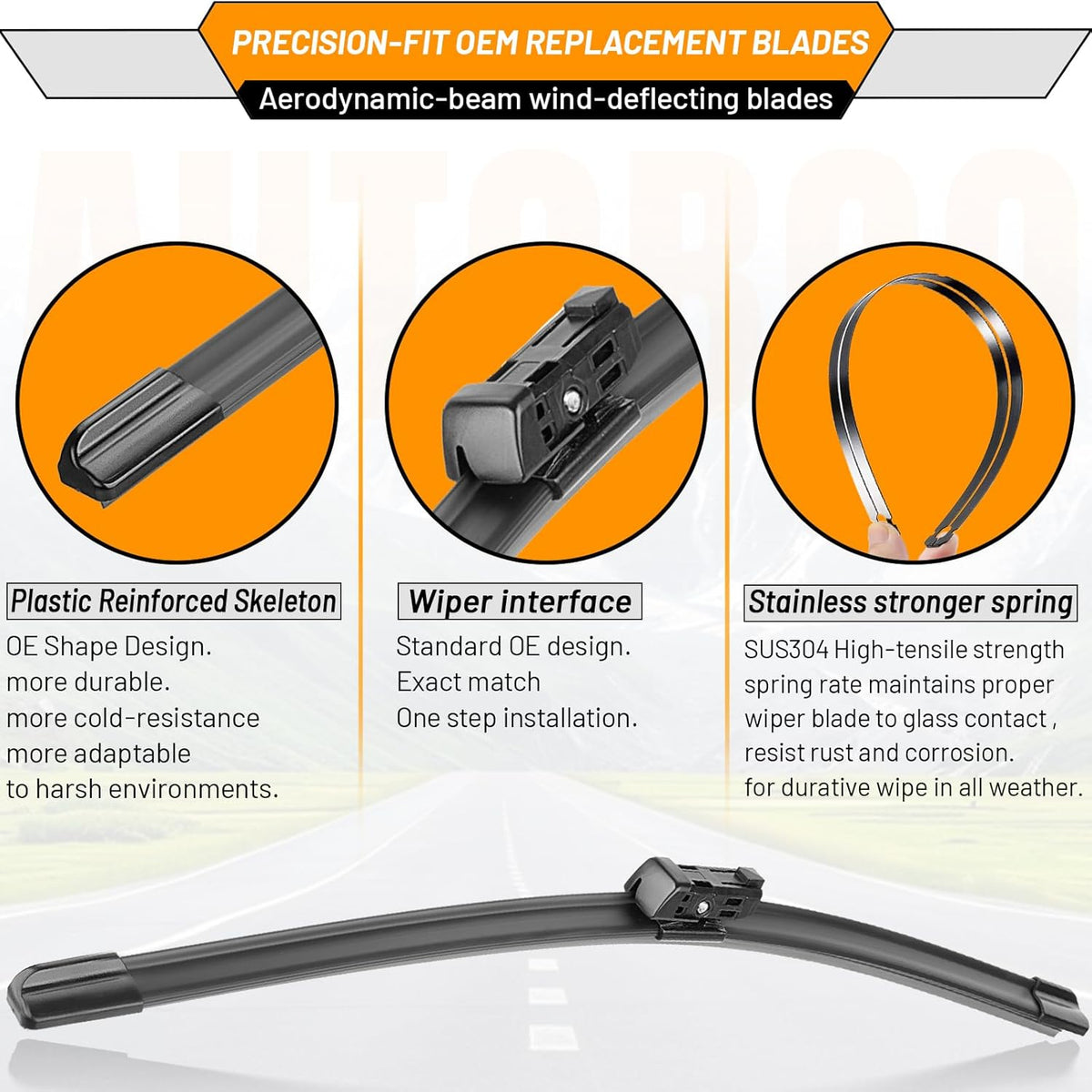 OEM Windshield Wiper Blade Replacement for VW Volkswagen Atlas 2018 2019 2020 20221 2022 2023 2024 Original Equipment