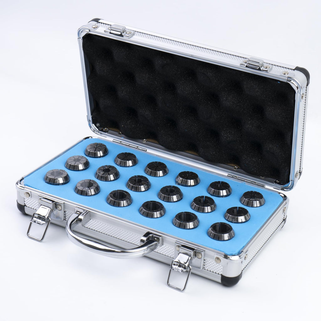 Kraciva ER25 Collet Set, 18 Piece 0.0003" TIR Precision Spring Collets