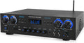 Home Stereo Receiver with Bluetooth - 4 Channel Amplifier, 800 Watt Max, USB-A Input w MP3 Player, Easy Karaoke Setup