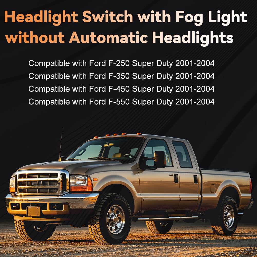 Headlight Switch Compatible with Ford F-250/F-350/F-450/F-550 Super Duty