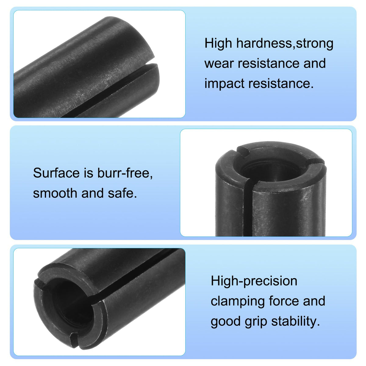 uxcell Router Collet Chuck Driver Adapter 1/2" (12.7mm) to 1/4"(6.35mm) Carbon Steel CNC Engraving Bit Router Converter for Woodworking Engraving Machine Tool 5pcs