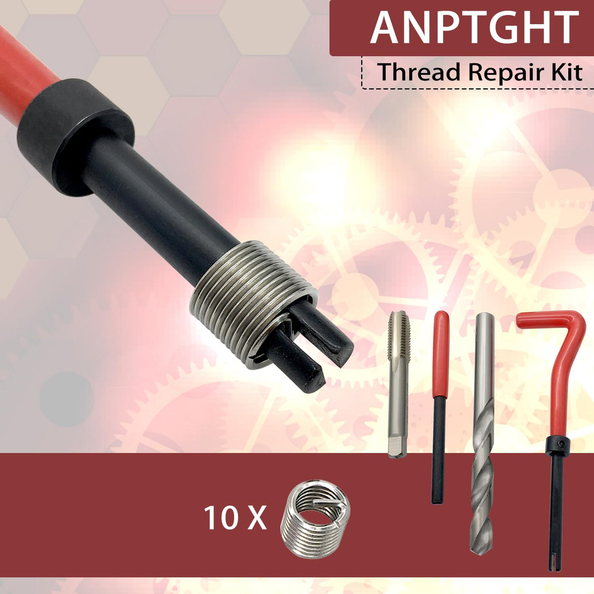 ANPTGHT M12x1.25 Thread Repair Kit Helicoil Thread Inserts Taps Kit Metric